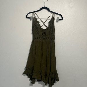 Free people army green lace dress